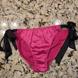 Victoria's Secret Pink and Black Satin Panties